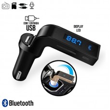 Transmissor Receptor Veicular Bluetooth FM Car G7 - Preto